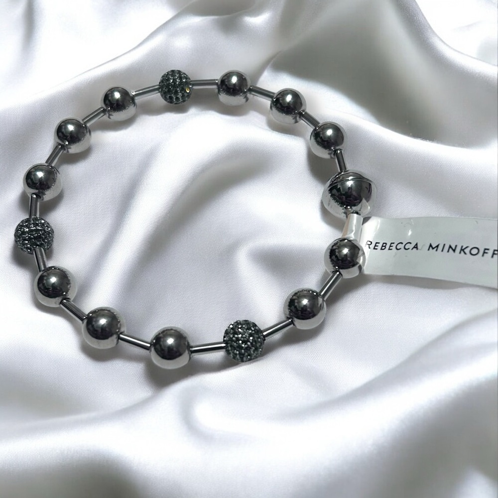 Gorgeous Rebecca Minkoff Silver Bracelet Rhodium Magnet New - Picture 2 of 4